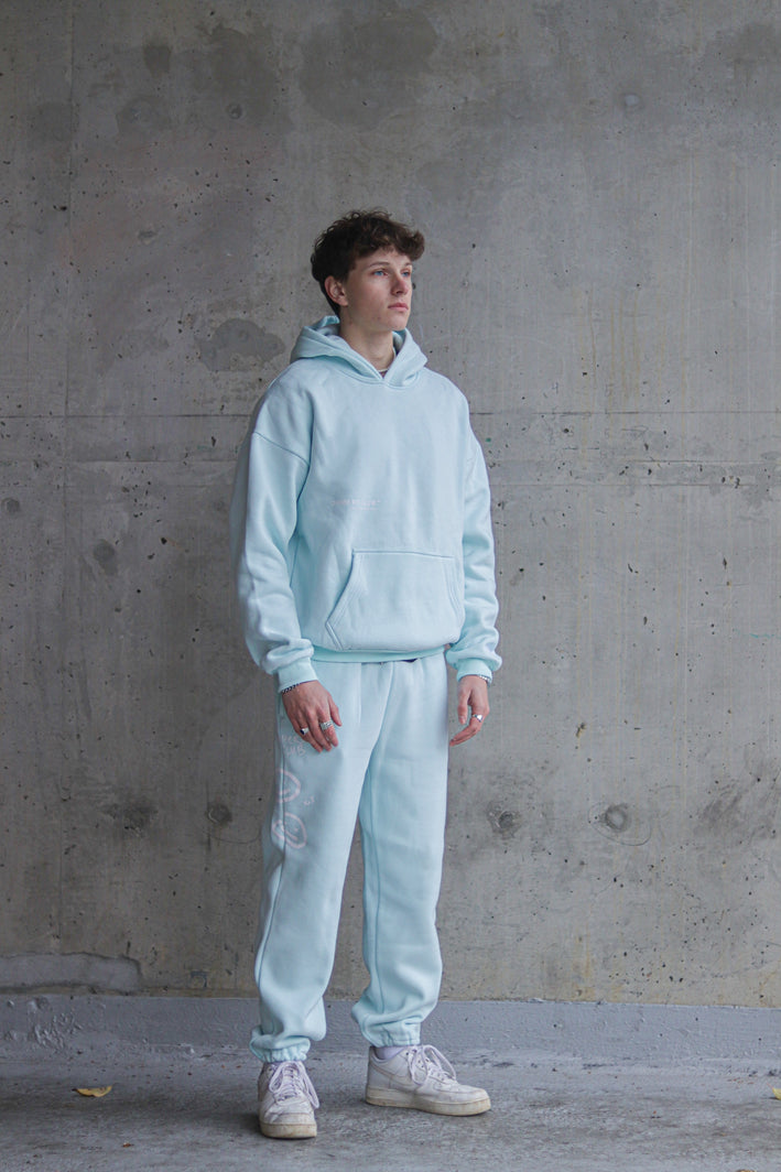 doodle sweatpants - arctic blue